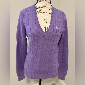 Like New Ralph Lauren Sport Cable knit V Neck Sweater.  Size Medium.
